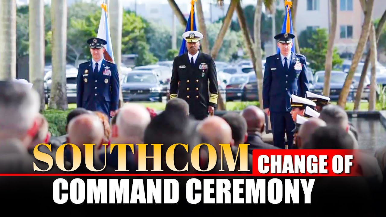 LIVE: Navy Admiral Holsey relinquishes his duties as commander of SOUTHCOM at HQ in Doral, Florida