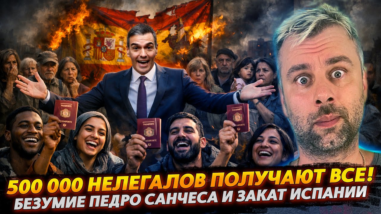 500 000 нелегалов получают ВСЕ! | Безумие Педро Санчеса и закат Испании