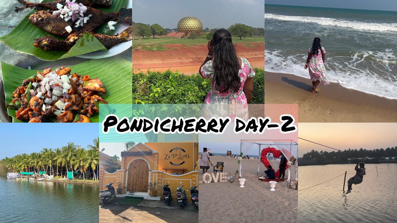 Vlog#02 || Pondicherry trip day-2 vlog🏖️ Pondicherry tourist place #trip #travel #beach #adventure