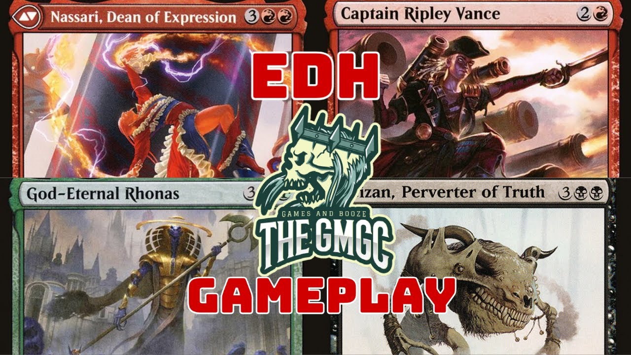 4 player EDH gameplay Seizan vs Captain Ripley Vance vs Nassari vs God-Eternal Rhonas