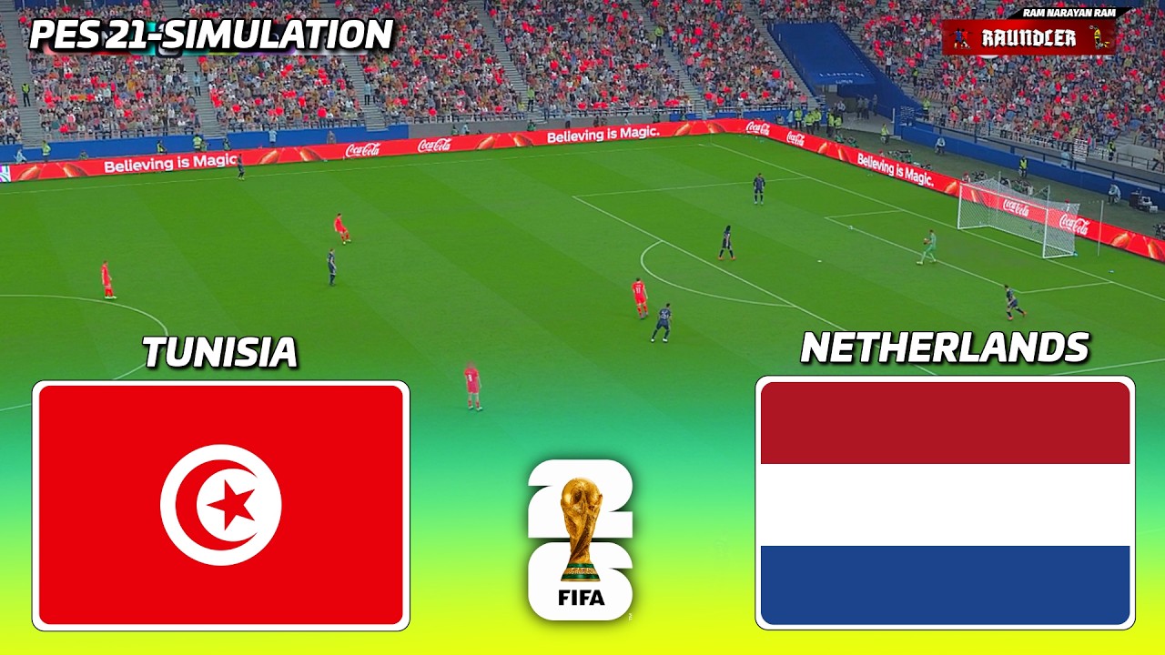 🔴LIVE - Tunisia vs Netherlands | FIFA World Cup 2026 | PES 21 Football Simulation