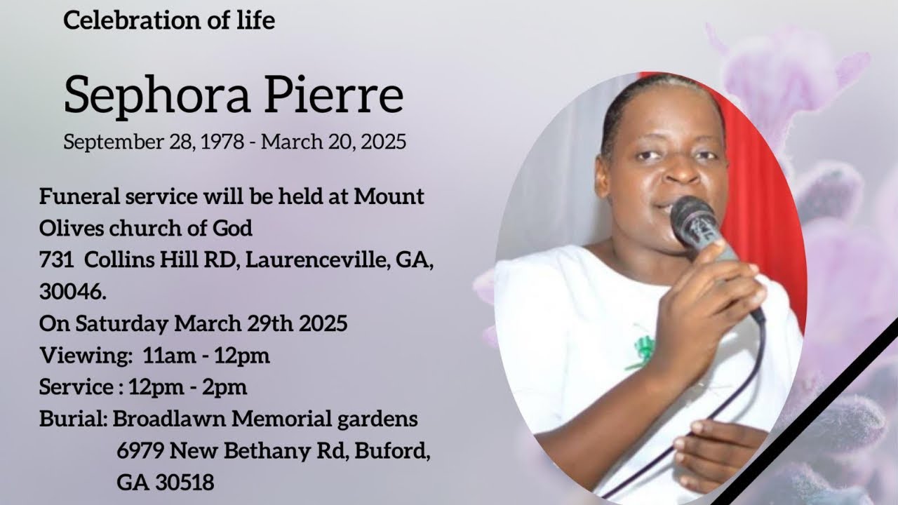 Sephora Pierre Memorial Service | Celebration of Life | 11:00 AM EST