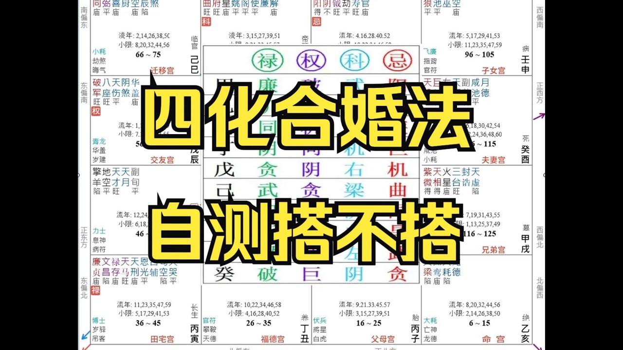 紫微斗数合婚方法之一，四化合婚法，大干货分享。