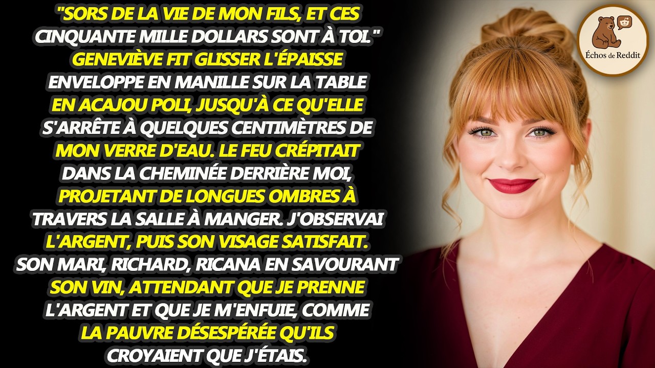 « Reste en dehors de la vie de mon fils, et tu recevras ces 50 000 dollars », a dit la mère de mon..