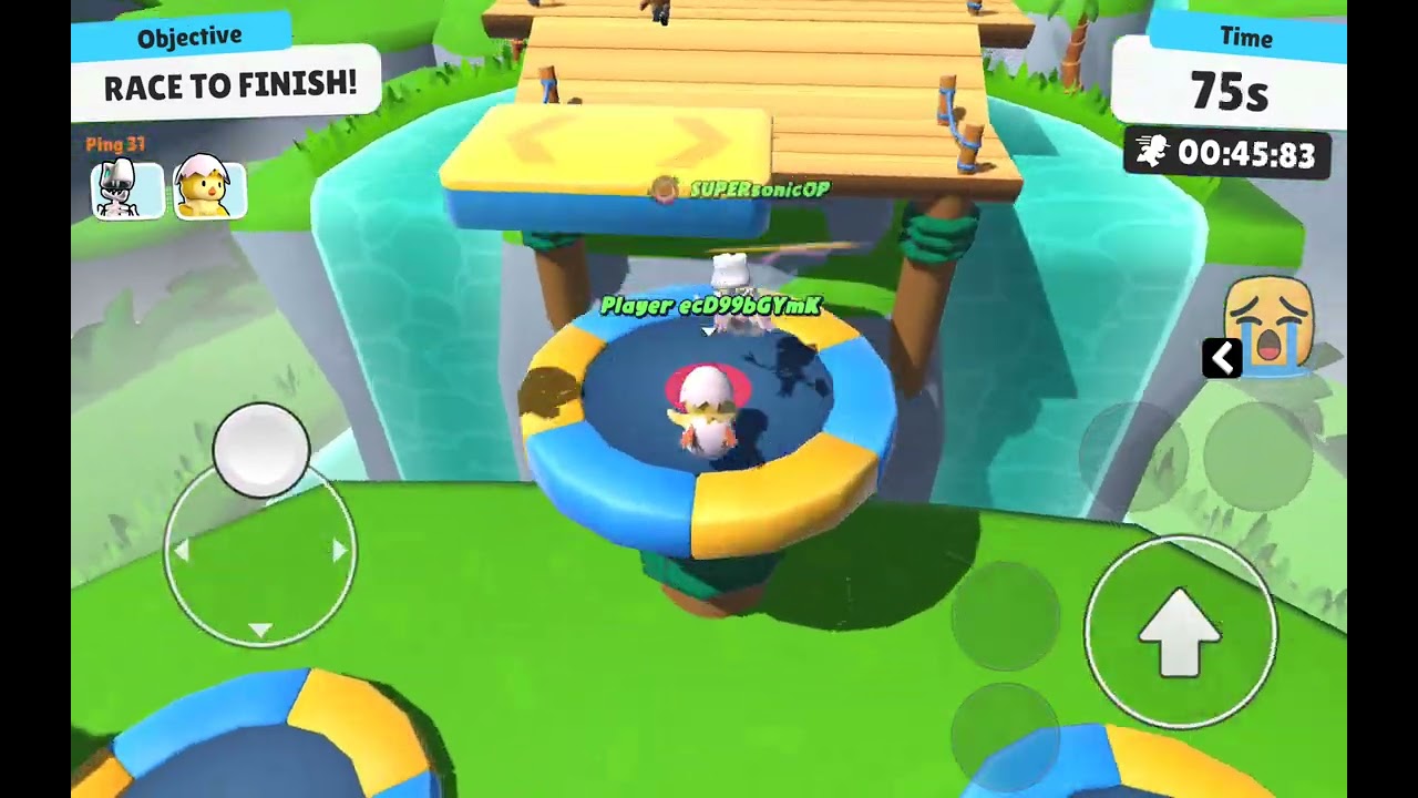 White puppy playing stumble guys team mod with brown puppy part 5