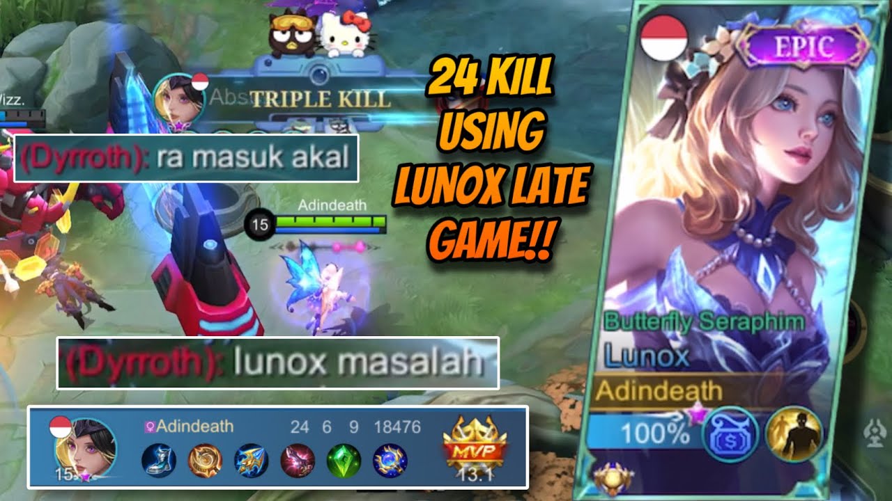 GAMEPLAY LUNOX TERBAIK ADINDETTE 24 KILL !!!, OPENING RANKED S26