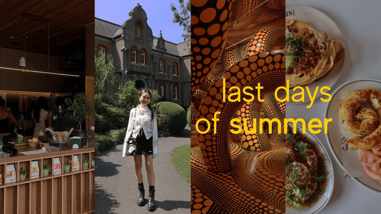 melbourne summer 𖤓 ngv yayoi kusama, hobonichi planner, vision boards, cafes & ootds