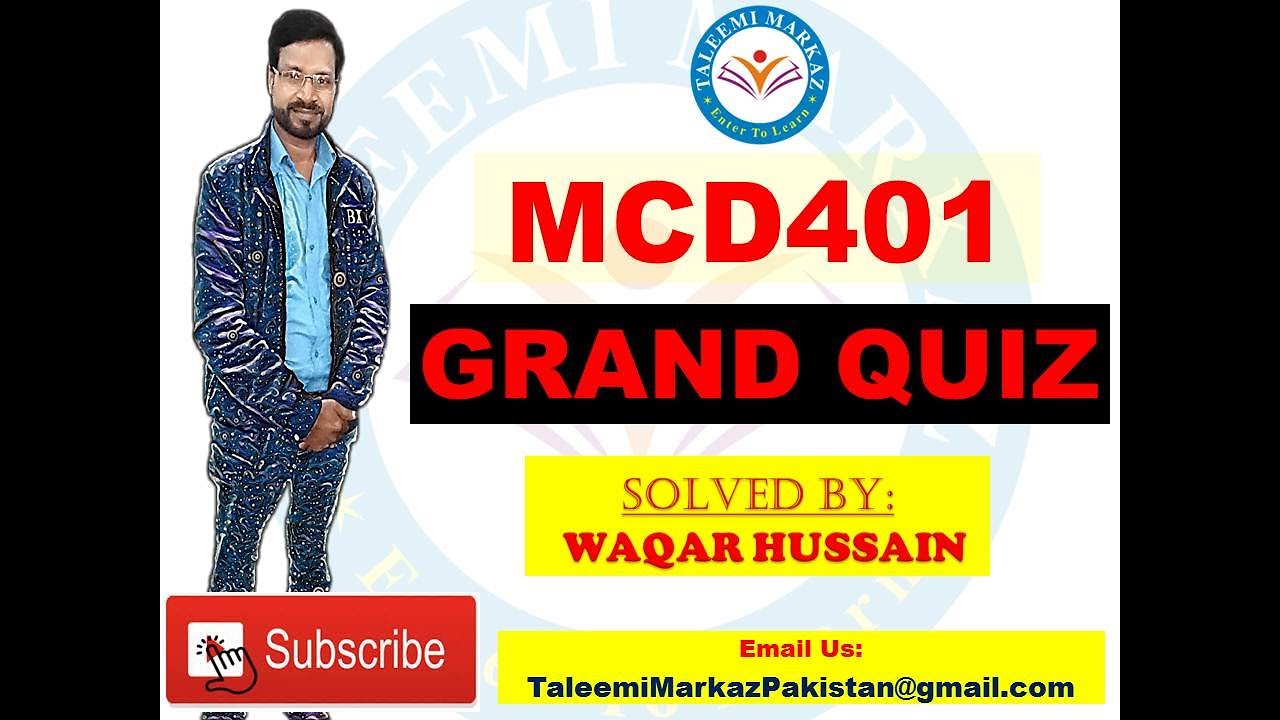 MCD401 Grand Quiz By Taleemi Markaz