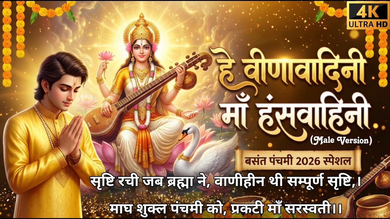 हे वीणावादिनी 🪕 माँ सरस्वती 🙏 | Saraswati Vandana (Male Version) | बसंत पंचमी 2026