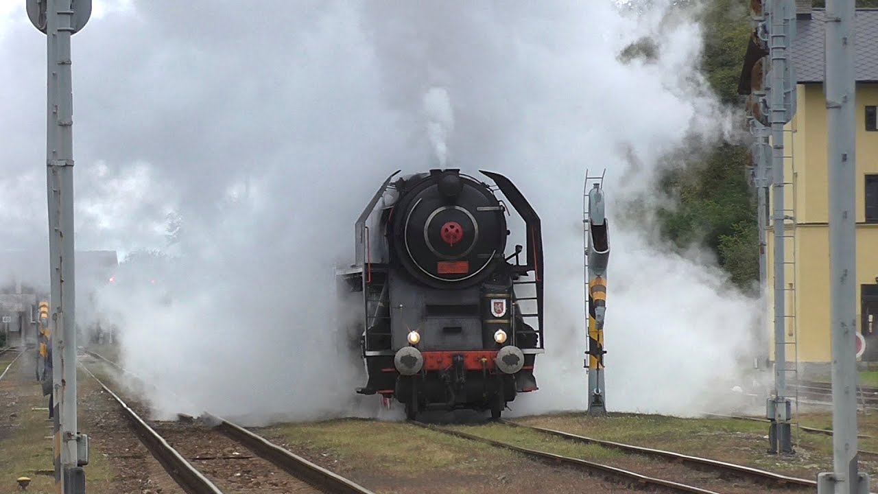 Trains at Lužná u Rakovníka station (October 2019)