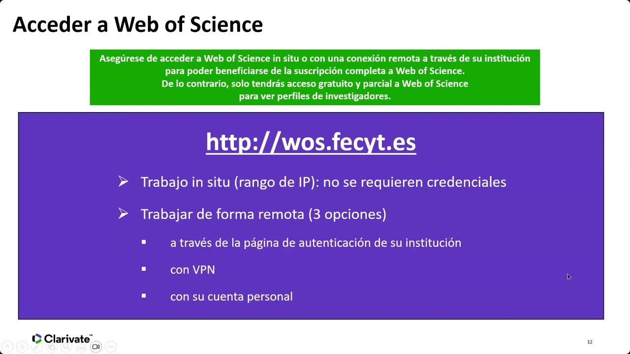 Mis primeros pasos con Web of Science