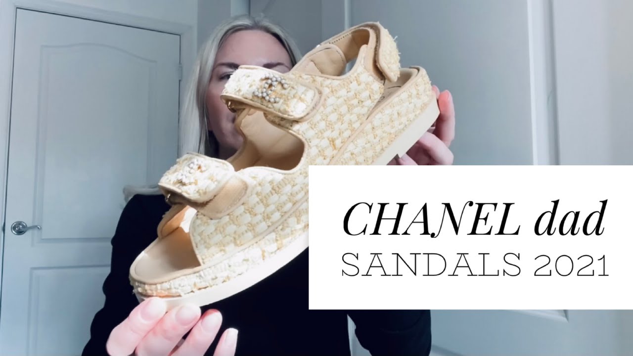 CHANEL dad sandals 2021 beige raffia
