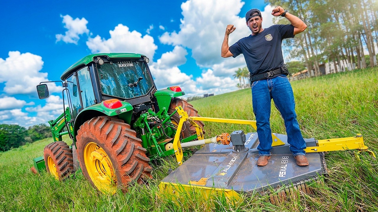 UM DIA DE TRABALHO NA FAZENDA COM O TRATOR