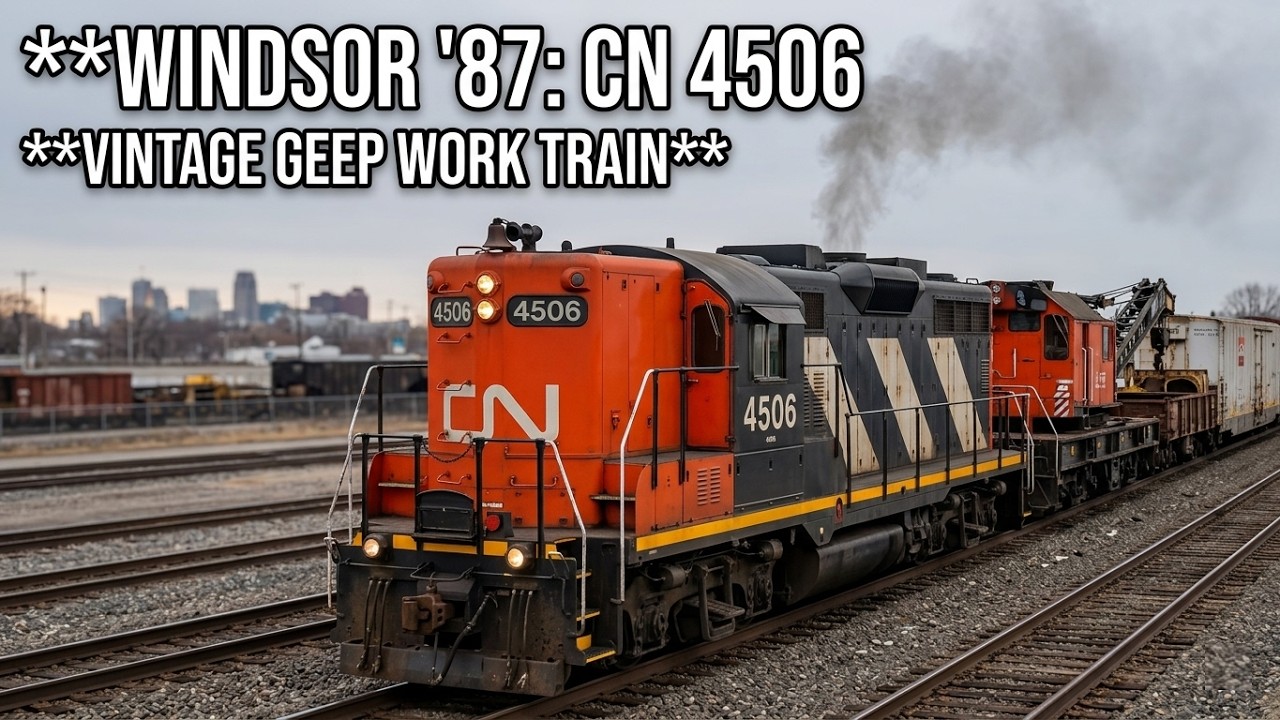 CN GP9 Work Train Windsor 1987