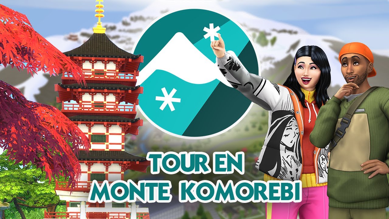 TOUR POR EL NUEVO MUNDO DE #LosSims4 Escapada en la Nieve ❄️🏔️🎏 MONTE KOMOREBI