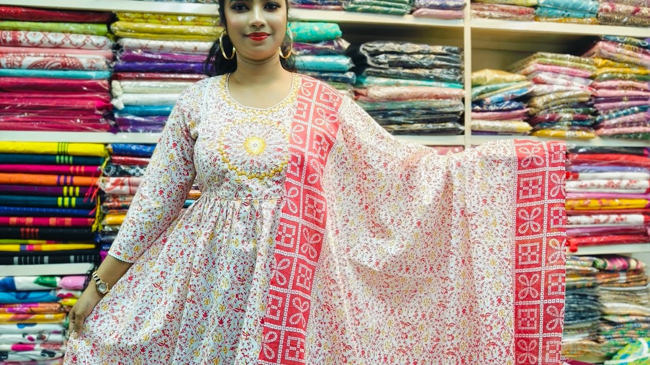 লস প্রাইসে লং আনারকলি ড্রেস ওরনা সহ | পাইকারি আনারকলি গাউন 