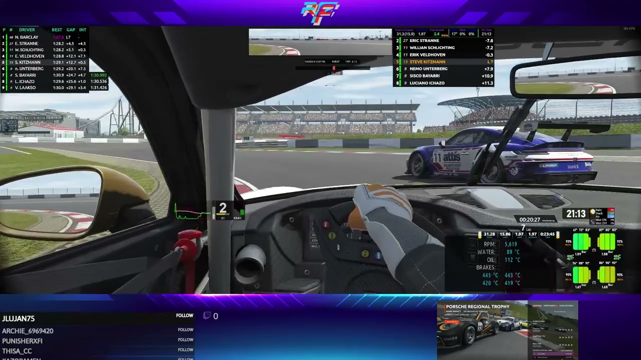 rFactor2 Online🏁 | Porsche 992 Cup @ Nürburgring Sprint | 04.07.2024