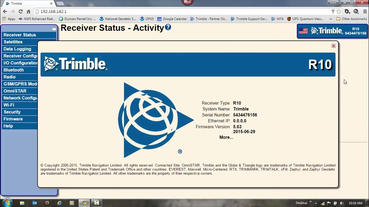 Enabling Automatic Data Logging on a Trimble R10 Using the WebUI