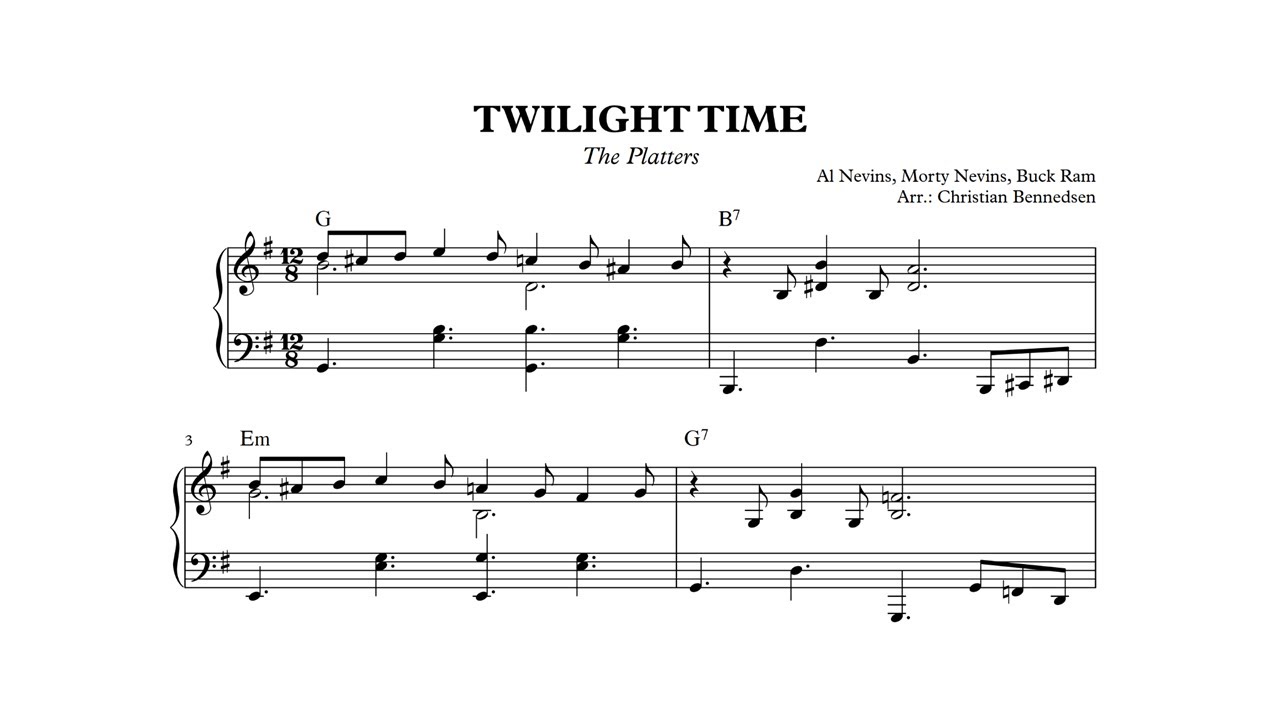 Twilight Time - Piano
