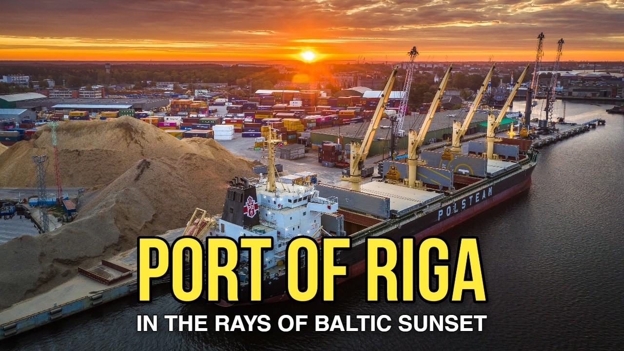 Port of Riga - Northern Europe Gateway in Baltic Sunset Light