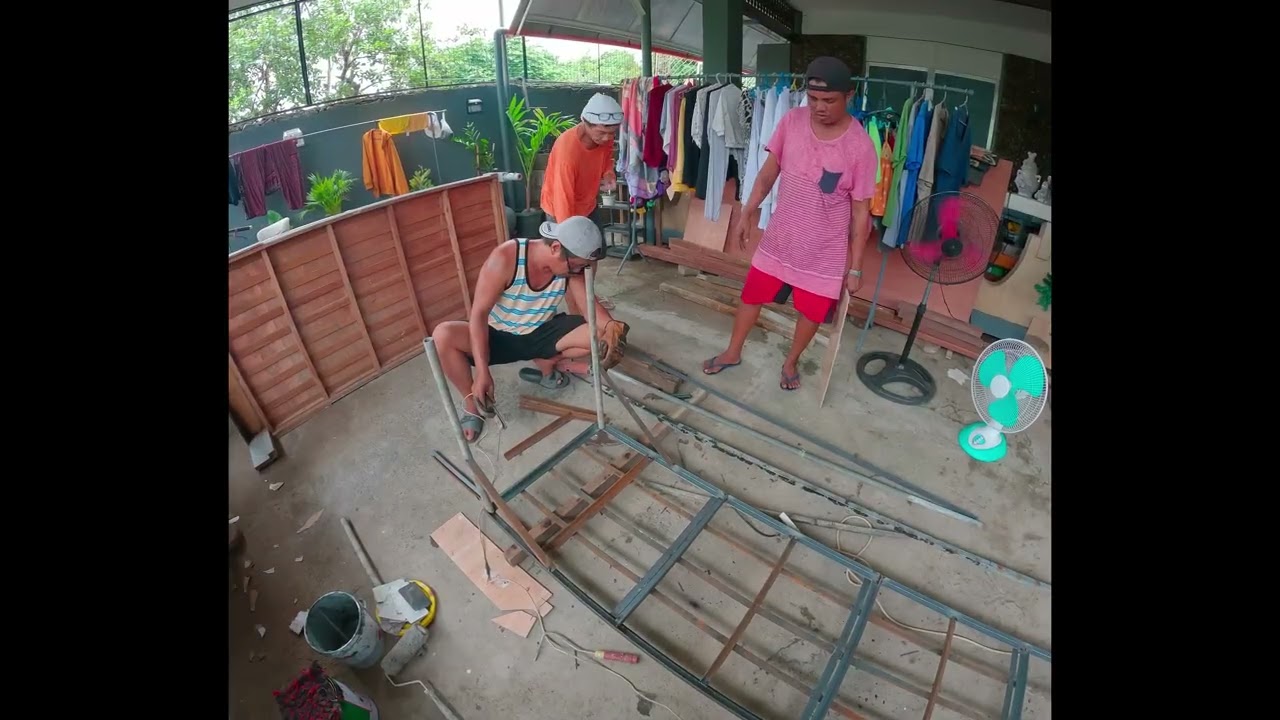 HOUSE RENOVATION PART 25 [REPAINTING, STEEL TRUSSES ROOFING & FLOOR TILING]