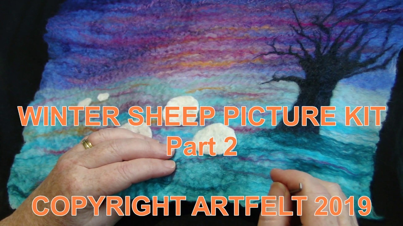 How to make an Artfelt Winter Sheep Felt Picture - part 2