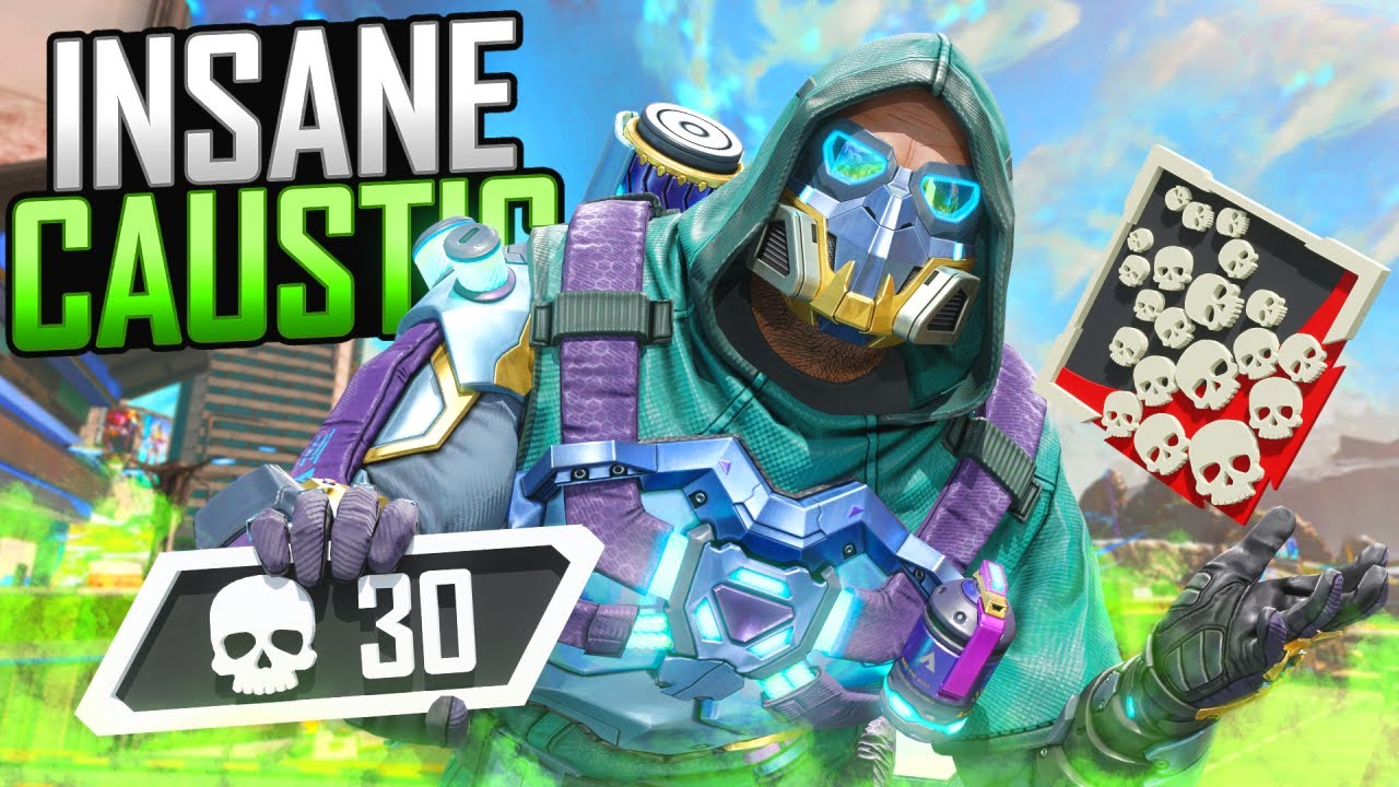 INSANE Caustic 30 KILLS and 8,000 Damage Apex Legends Gameplay