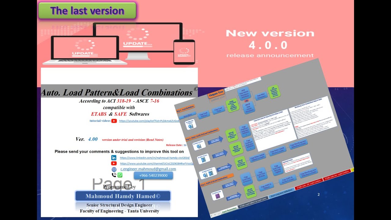 The final video ( the last version of Automatic Load Patterns&Load Combinations ) Spreadsheet