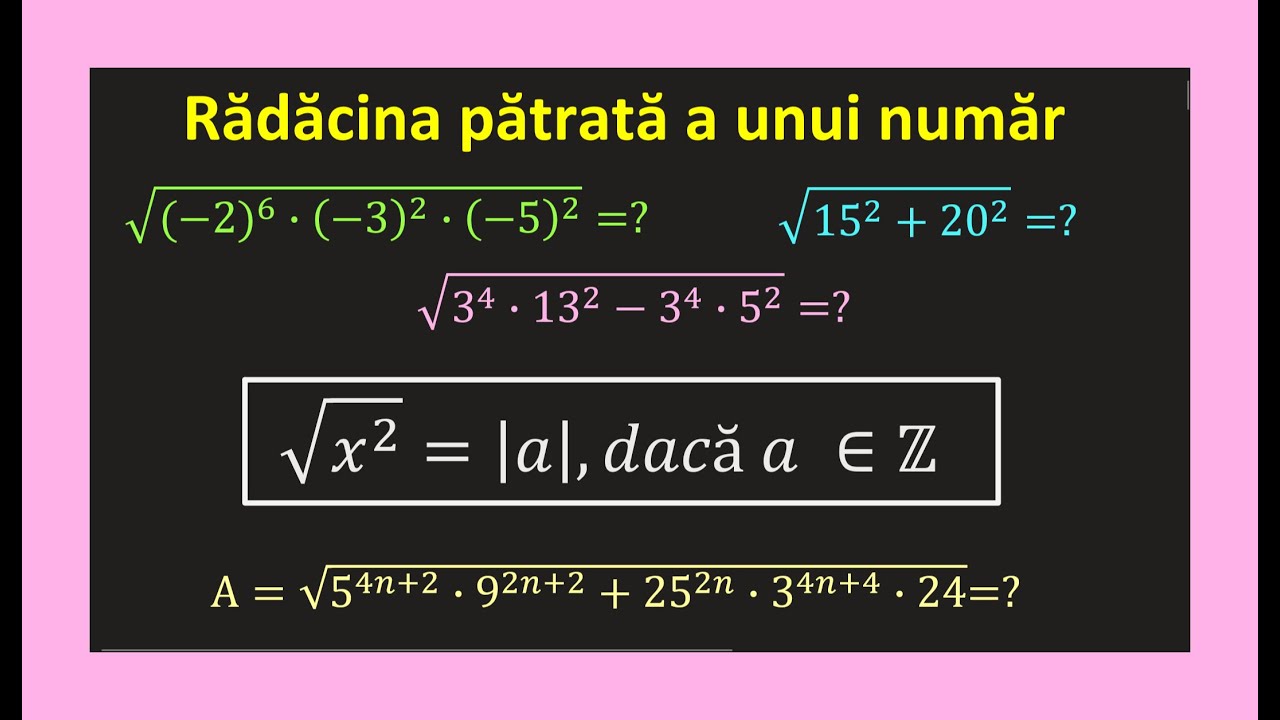 Radacina patrata a unui numar clasa a 7 a exercitii cu radicali si puteri (Invata Matematica Usor)