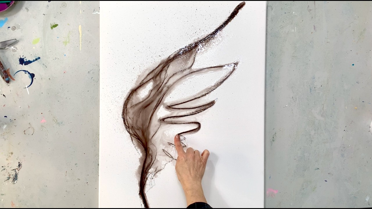 Magischer Flügel – Acryl fließen lassen mit Wasser & Struktur (Anfänger)