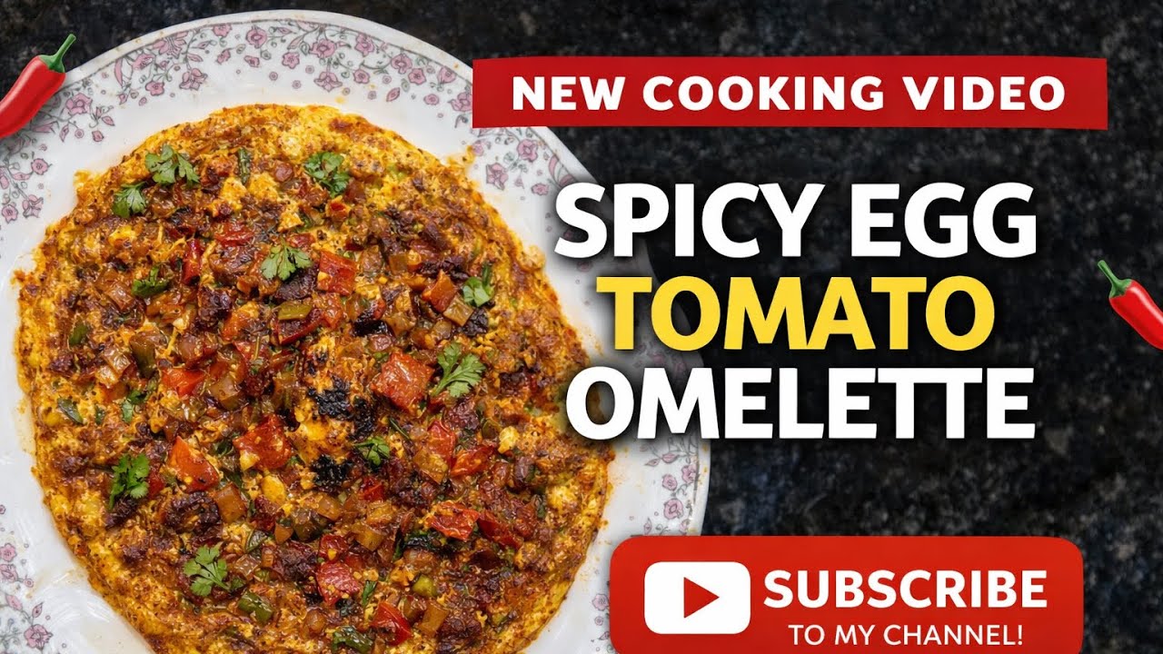 Spicy egg tomoto omelette 🌶️🥵😍