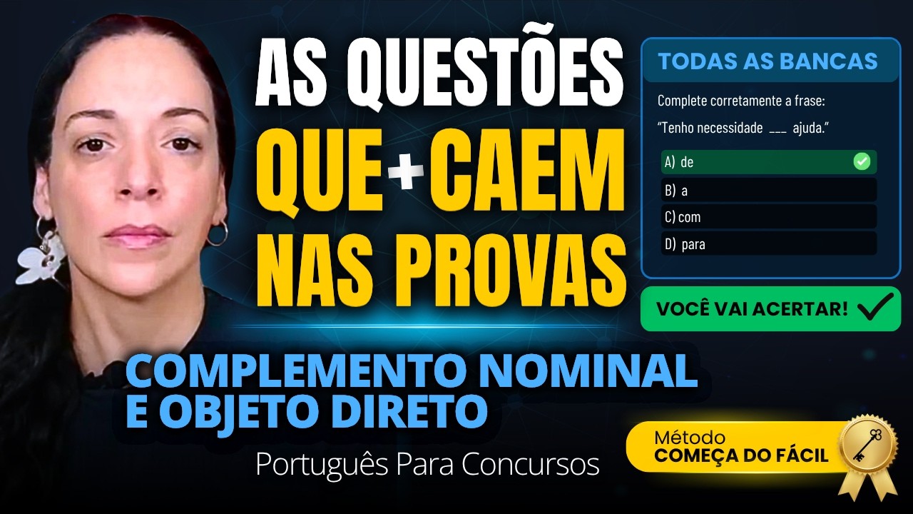 ✅ TOP 10 QUESTÕES MAIS COBRADAS | COMPLEMENTO NOMINAL E OBJETO DIRETO | PORTUGUÊS PARA CONCURSOS