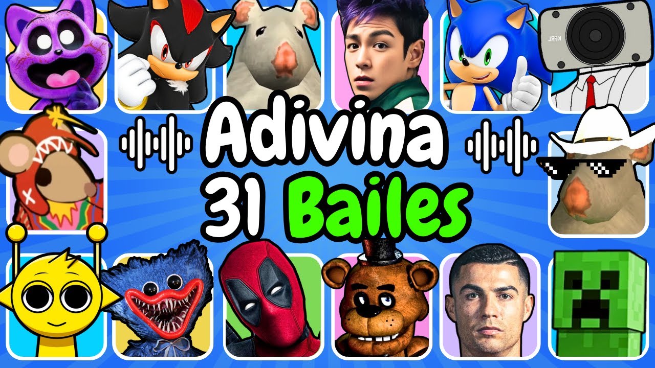 ¡Adivina Quién Baila! 31 BAILES😱¿Quién Baila Mejor?🤔Rata🐭Thanos💜😺Sonic🦔Cristiano⚽Messi⚽Catnap💜