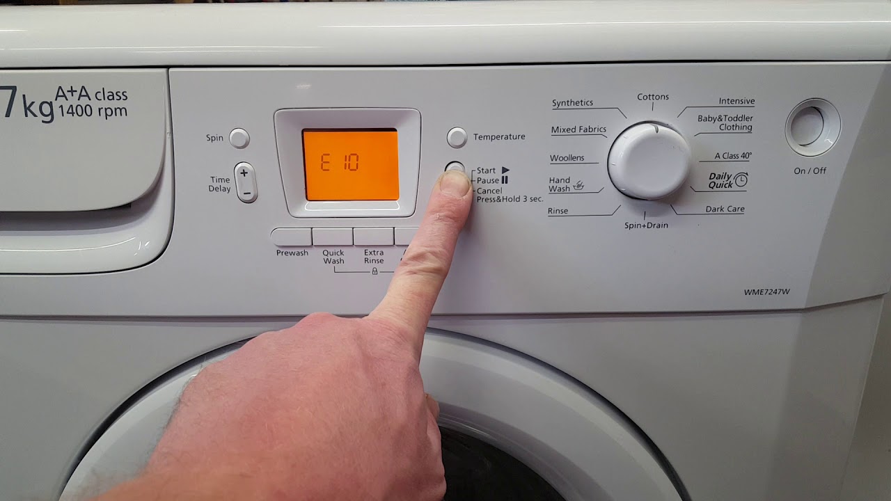 Режим чтения ошибок и тестирования Beko wme7247w/режим диагностики