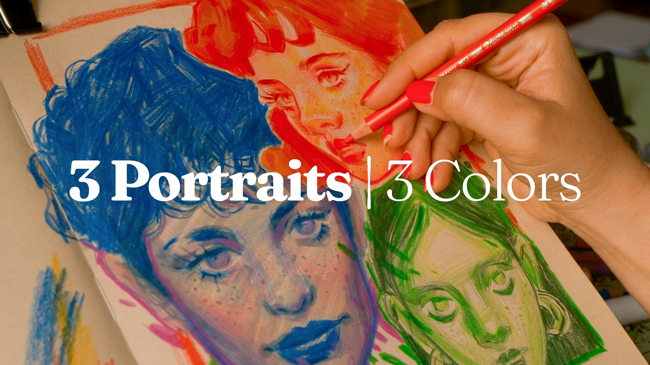 How I Sketch Portraits Using ONLY 3 Tones ✦ Step-by-Step Face Drawing Practice