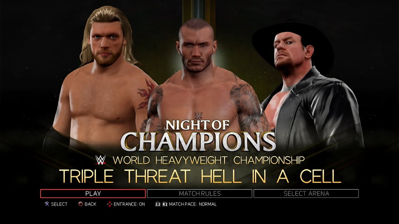 WWE 2K17 PS3 - Randy Orton VS Edge VS Undertaker - Triple Threat Hell in a Cell [2K][mClassic]
