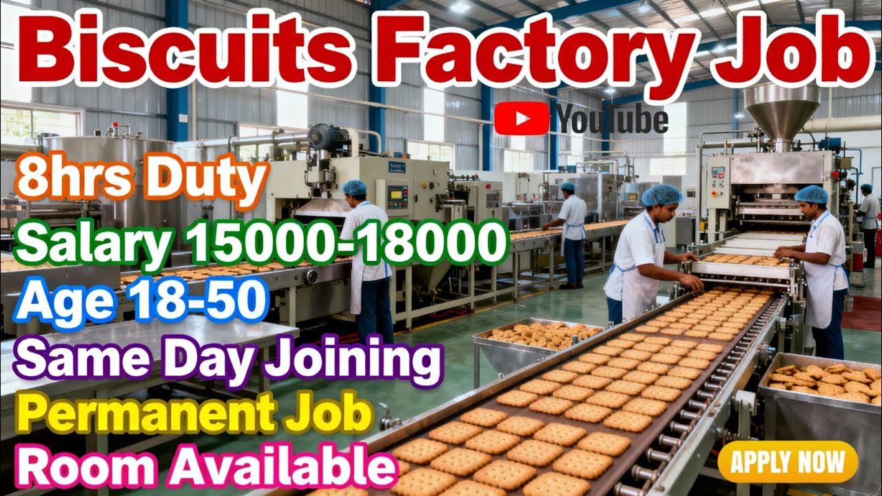 Biscuits Company Job In Kolkata 2025 | Same Day Joining Permanent Job Vacancy 2025 | Room Available 