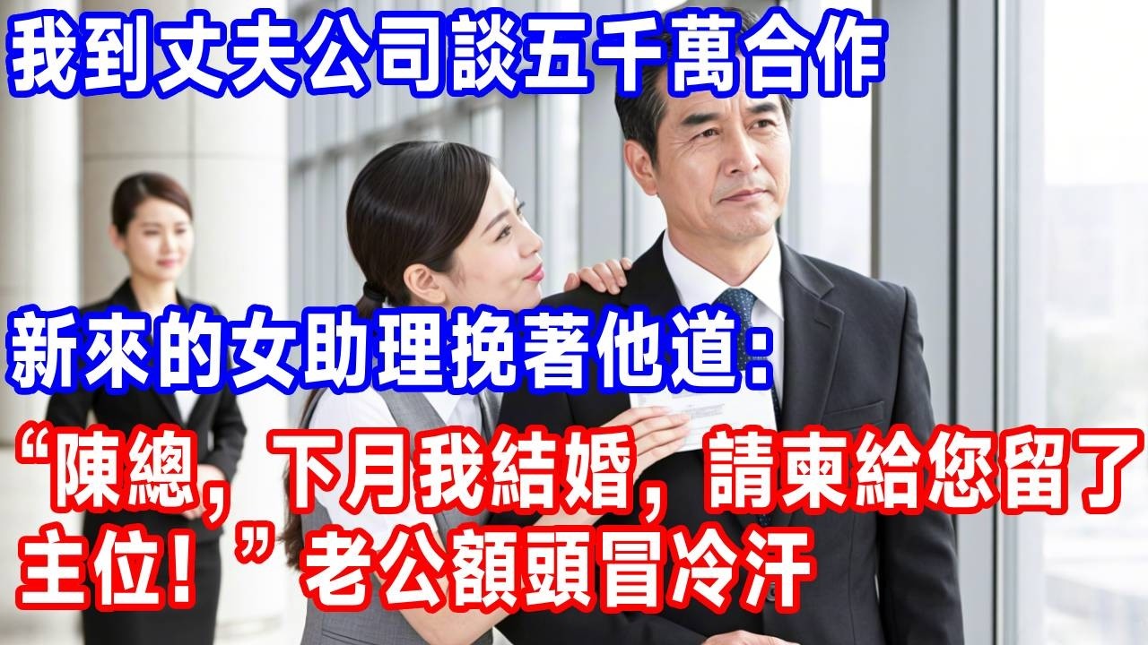 我到丈夫公司談五千萬合作，新來的女助理挽著他道：“陳總，下月我結婚，請柬給您留了主位！” 我靜靜看著，老公額頭冒冷汗。#生活經驗 #故事分享 #正能量 #反转 #人生感悟 #打脸 #沐沐講故事