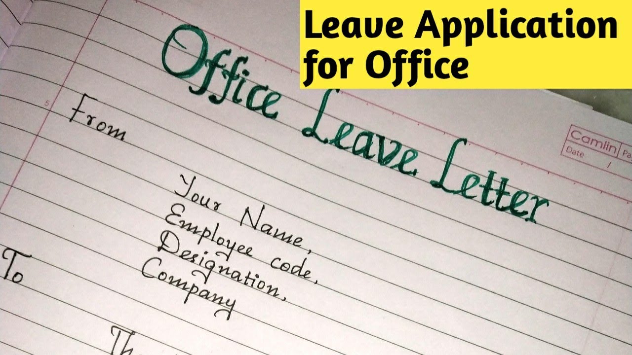 Leave application for office // How to write leave application for Office/Handwriting