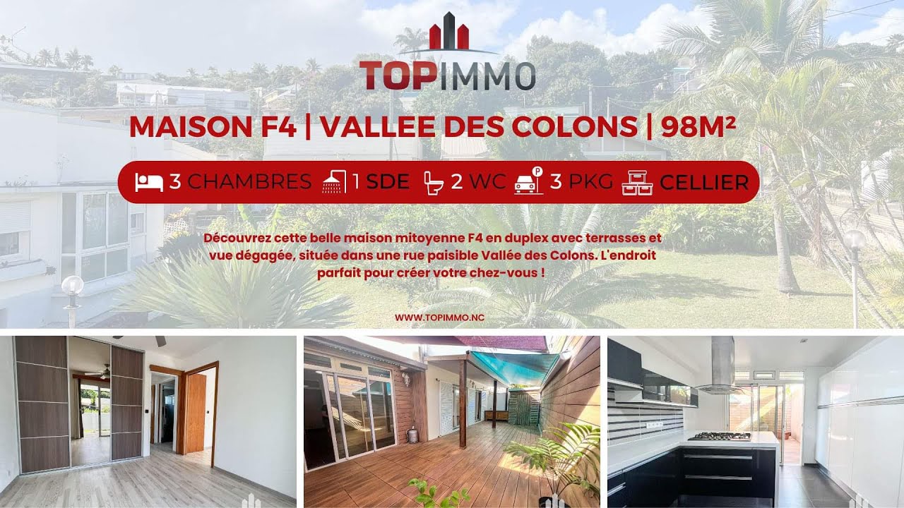 [LOCATION/VENTE] Maison F4 | Vall&eacute;e des Colons