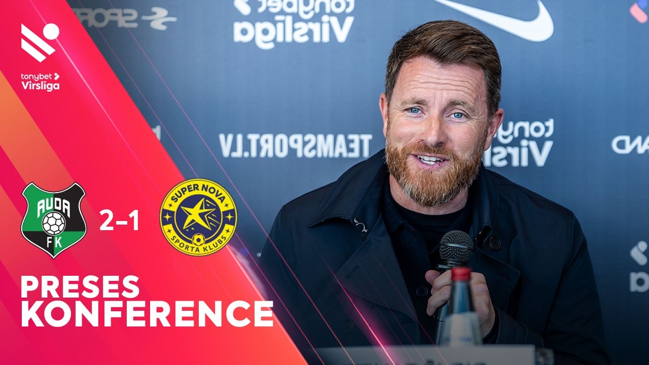 1. kārta: FK Auda 2:1 SK Super Nova (Preses konference) (Didjē Zaneti un Maksims Rafaļskis)