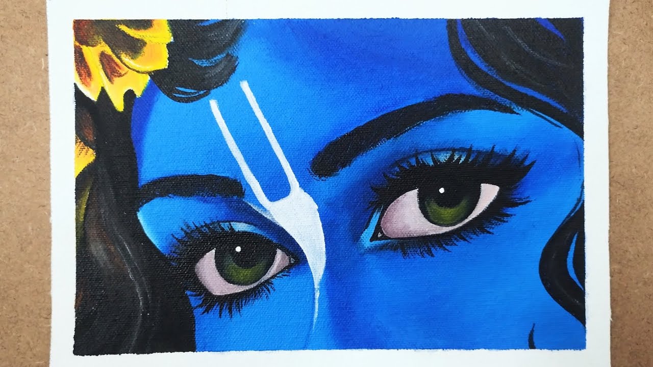 Krishna Painting | Acrylic painting on canvas | Step by step 🙏❤️