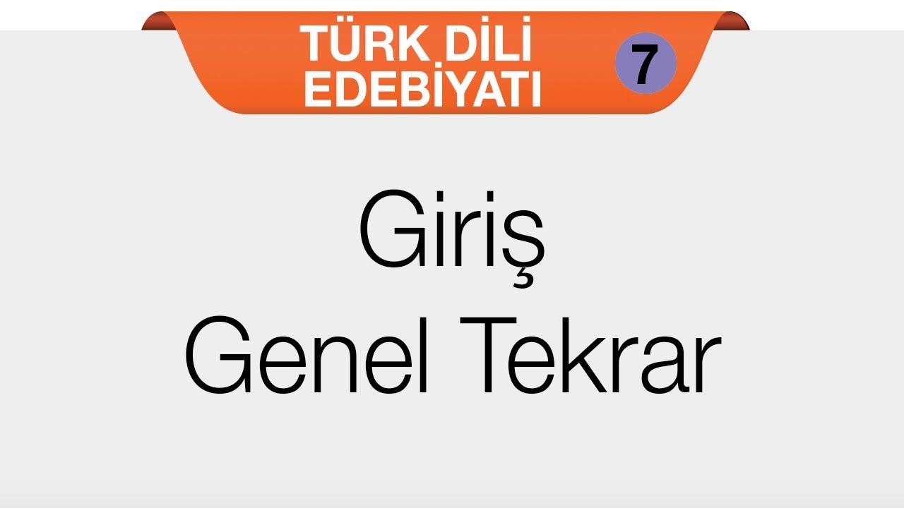 Giriş - Genel Tekrar ve Soru Çözümü