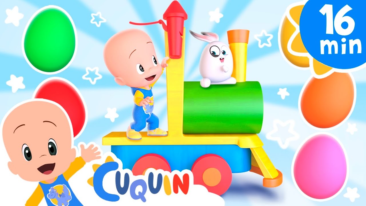 Huevos sorpresa en el tren de Cuquín | Cánticos | Cleo & Cuquín