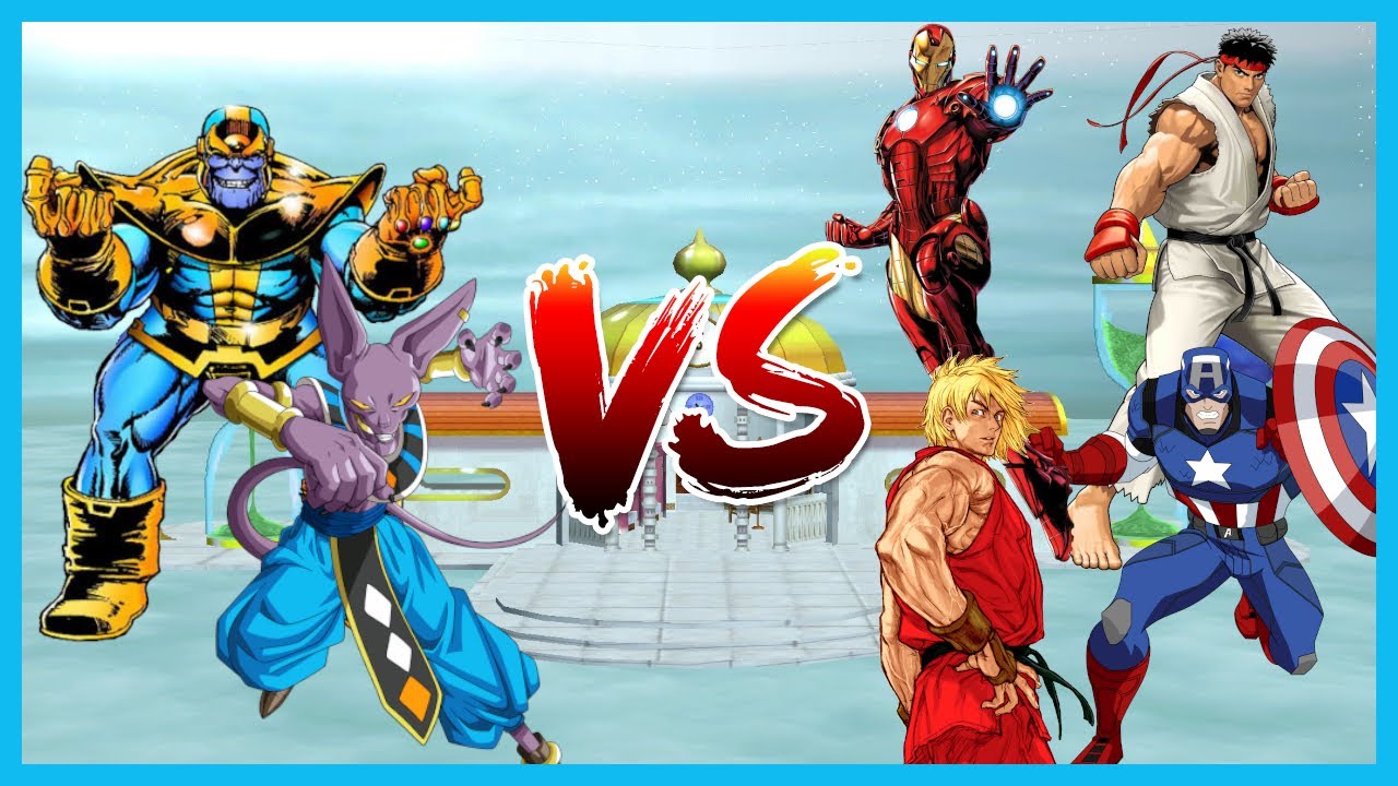 [M.U.G.E.N] Beerus & Thanos VS Ryu, Ken, Captain America and Ironman