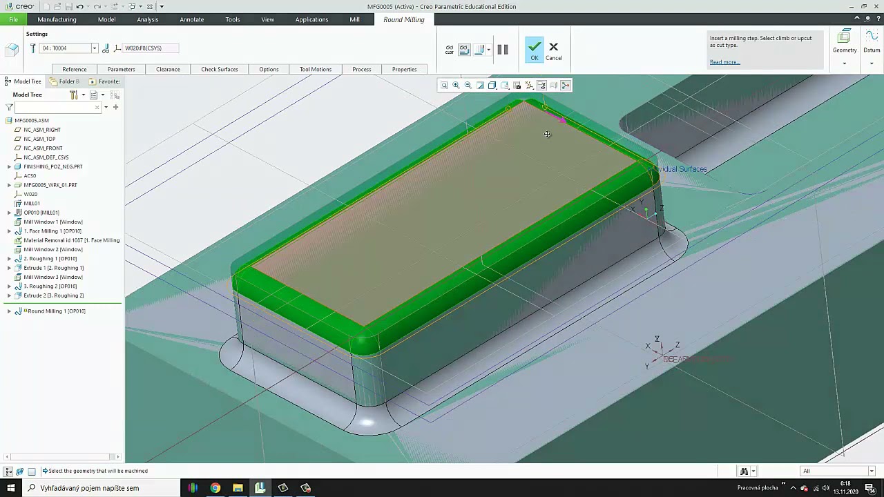 15. Finishing (PTC Creo 6.0, Manufacturing)