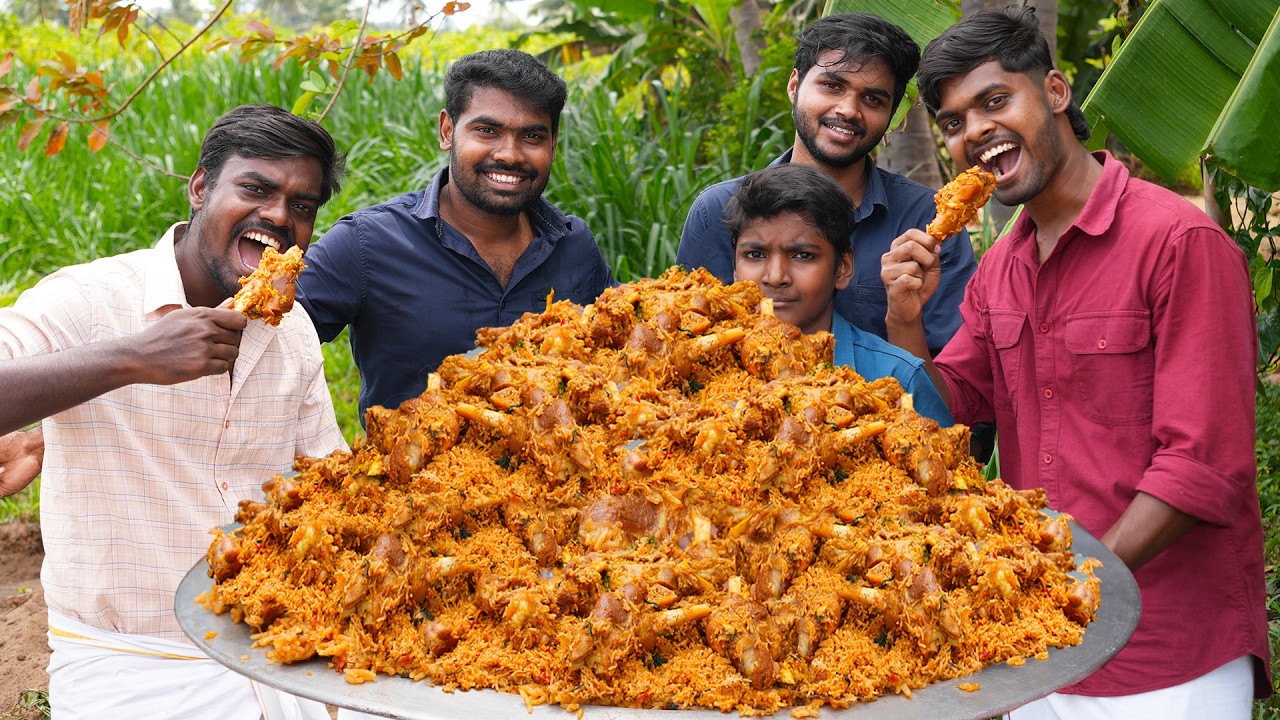 MUTTON BIRYANI Recipe | Village style Spicy Mutton biryani outdoor cooking
