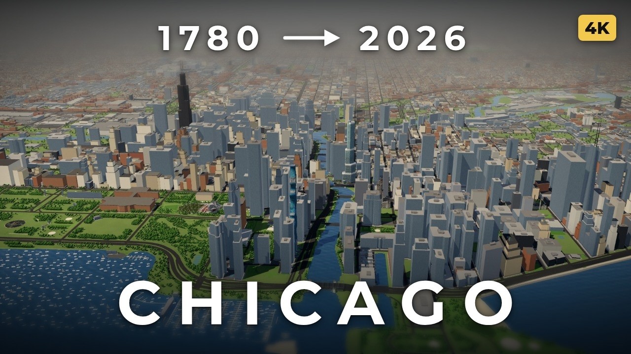 EVOLUTION OF CHICAGO | 3D CITY TIMELAPSE (1780&ndash;2026)