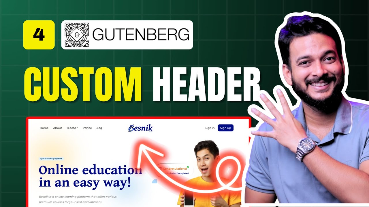 Day 4: How to Create a Custom Header & Menu using Gutenberg FSE Block