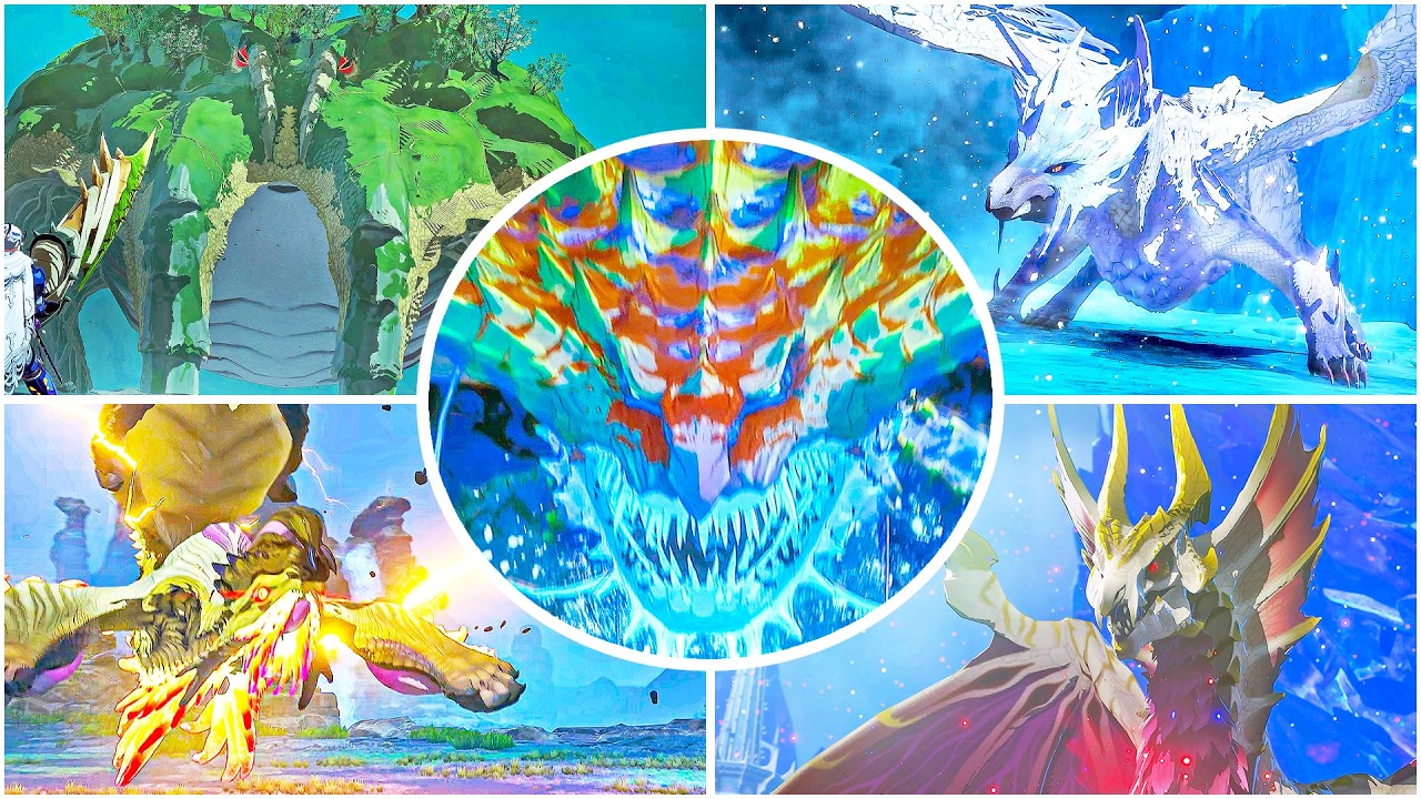 Monster Hunter Stories 3 Twisted Reflection - All Elder Dragons Boss Fights
